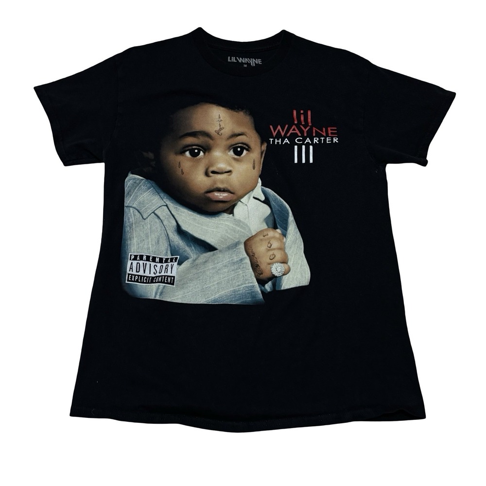 Lil Wayne Official Merch Tha Carter III 3 Album Cover T Shirt Black M 19 x‎ 27